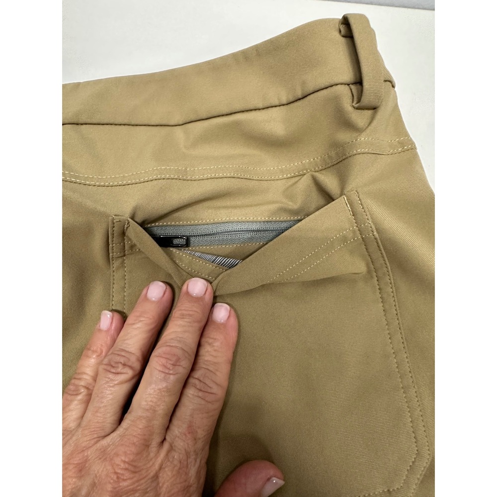 Lululemon ABC Pant Classic Fit Warpstreme Tan Khaki Mens 36x33 Five Pocket - Picture 4 of 7